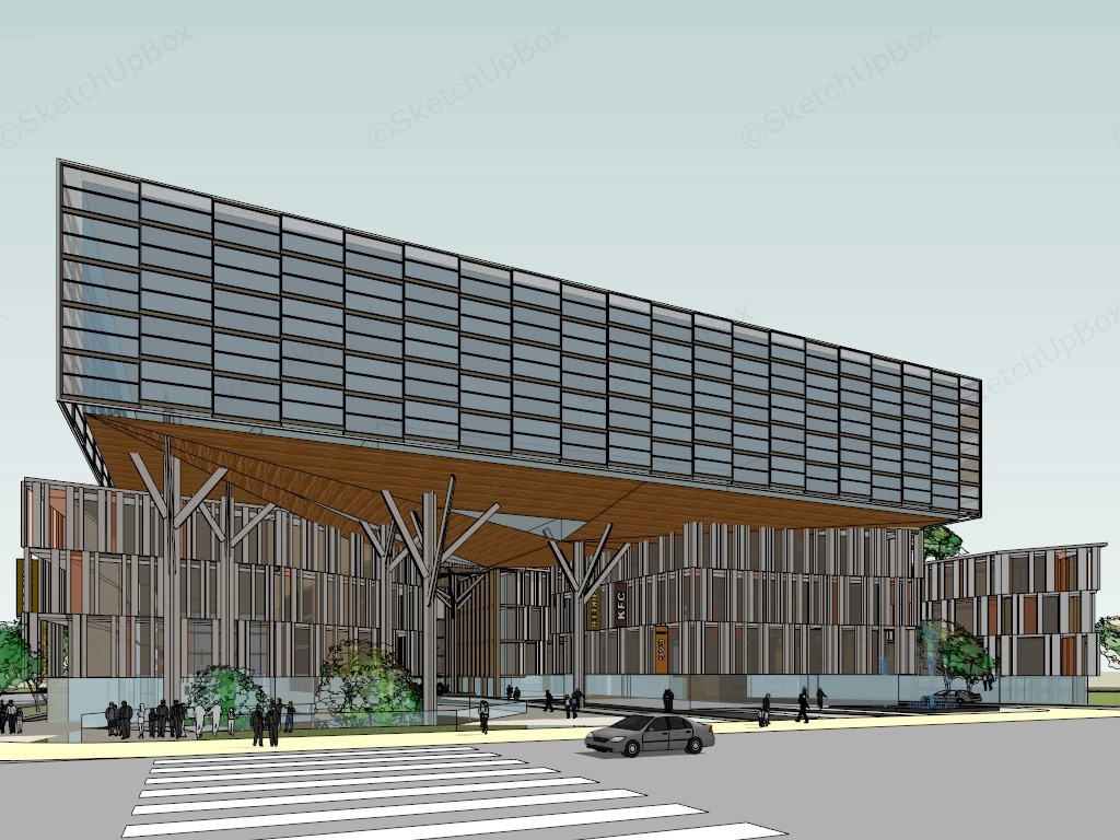 Urban Shopping District Plan sketchup model preview - SketchupBox