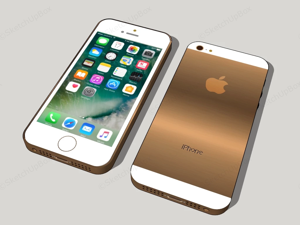 Apple IPhone 8 Gold sketchup model preview - SketchupBox