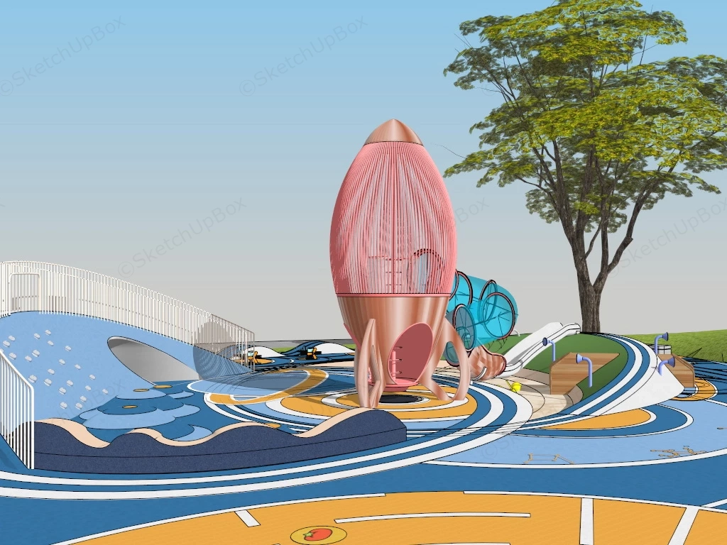 Space Exploration Themed Playground sketchup model preview - SketchupBox
