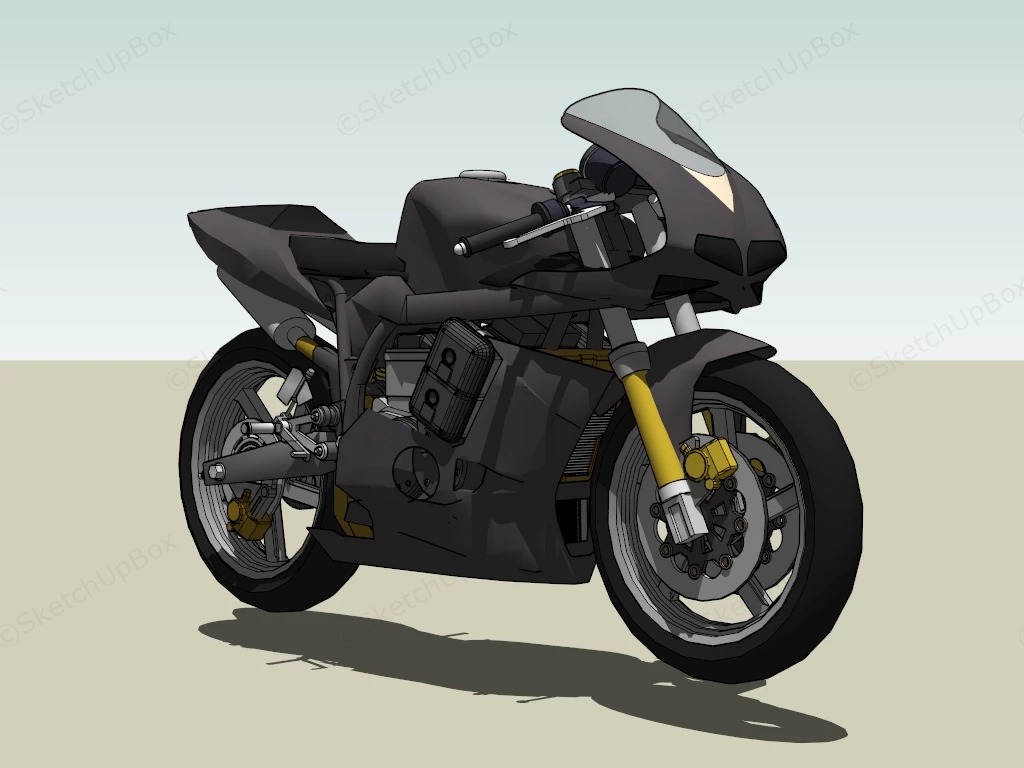 Sports Bike Motorcycle sketchup model preview - SketchupBox