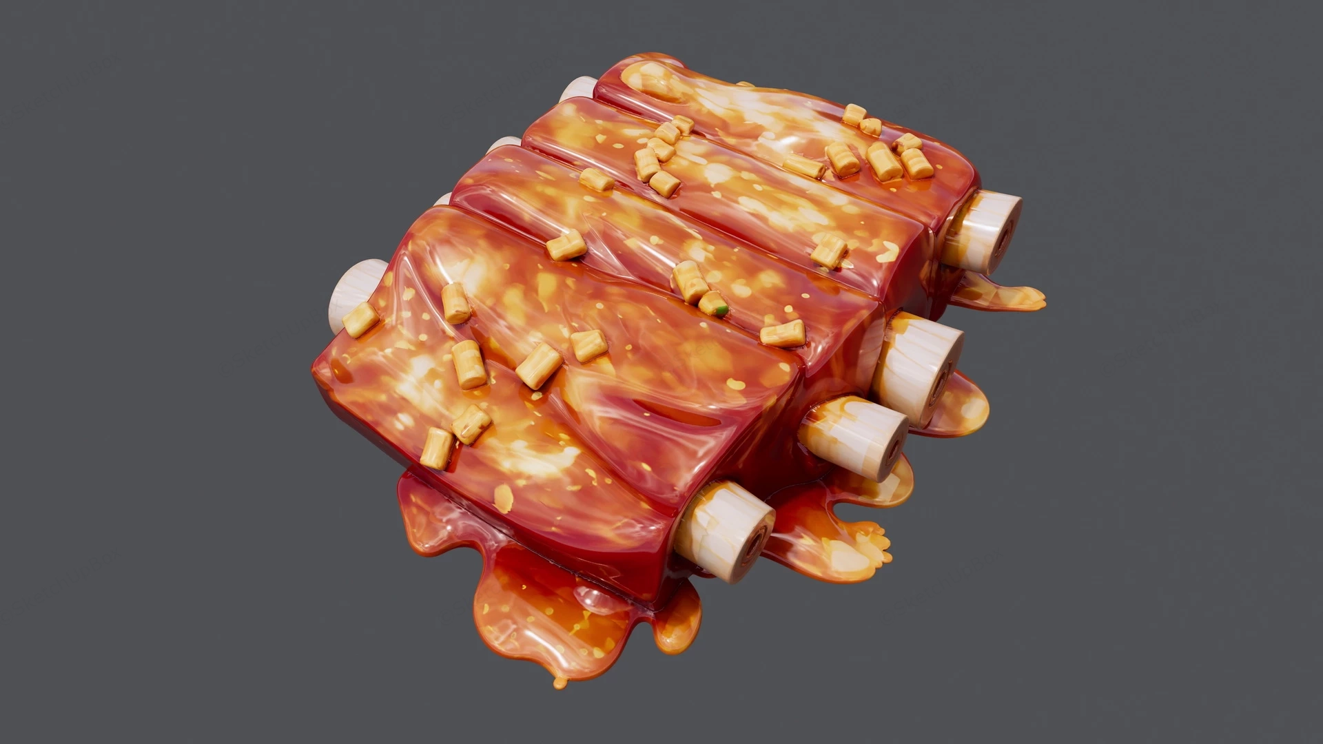 Pork Ribs sketchup model preview - SketchupBox