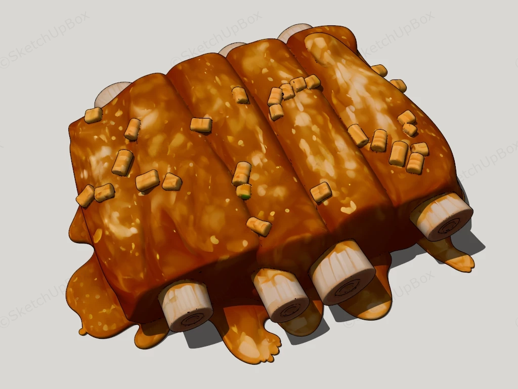 Pork Ribs sketchup model preview - SketchupBox