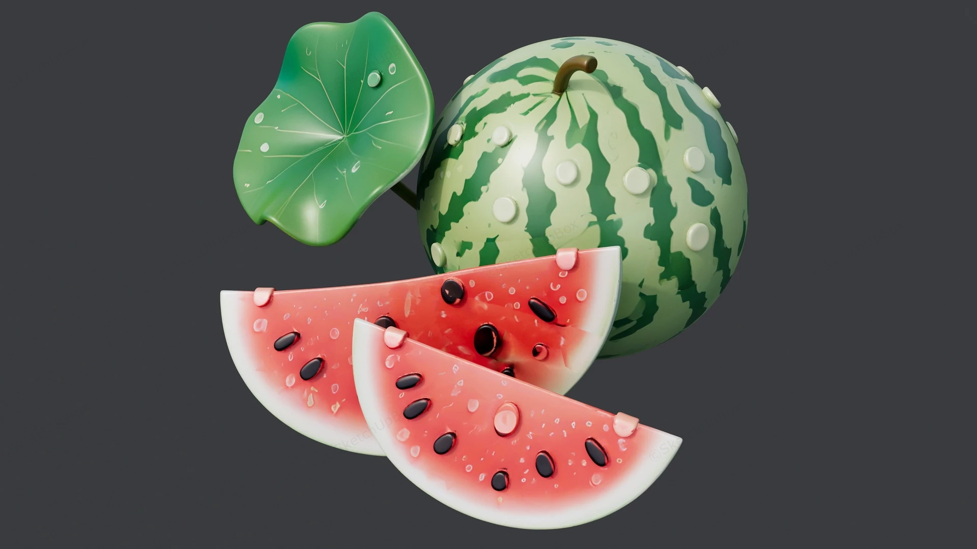 Fresh Watermelon sketchup model preview - SketchupBox