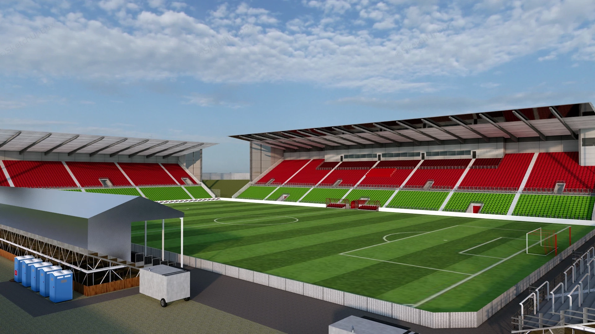 Soccer Field Stadium sketchup model preview - SketchupBox