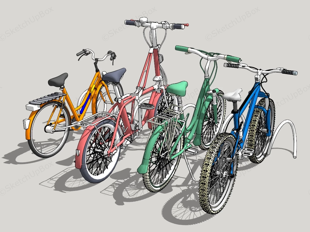 Bicycle Collection sketchup model preview - SketchupBox