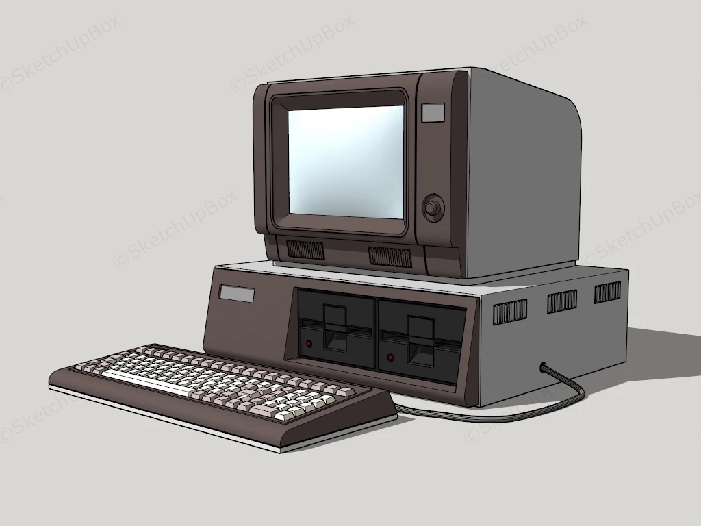 Old Vintage Computer sketchup model preview - SketchupBox