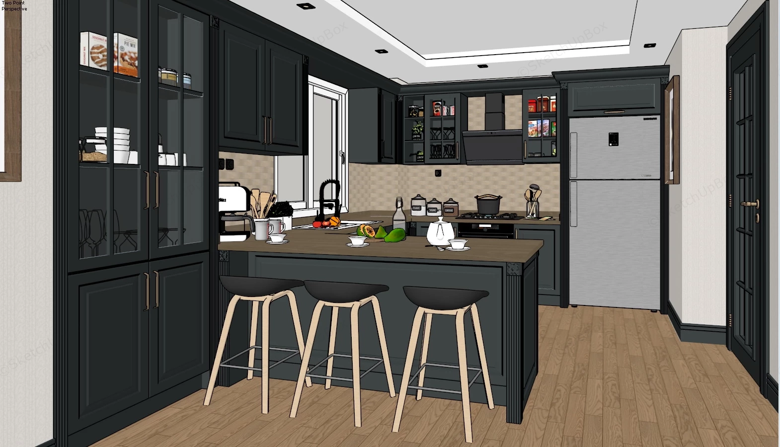 Modern Apartment Kitchen sketchup model preview - SketchupBox