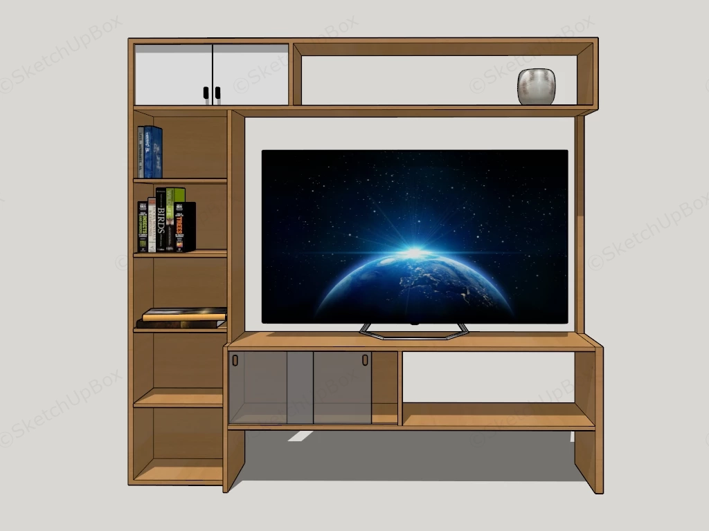 Bookcases And Tv Unit sketchup model preview - SketchupBox
