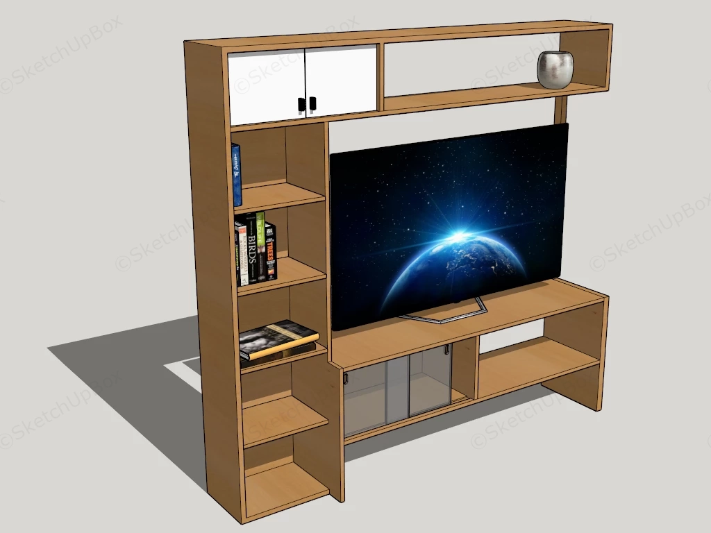 Bookcases And Tv Unit sketchup model preview - SketchupBox