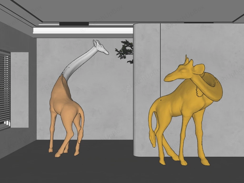 Giraffe Statue Decor sketchup model preview - SketchupBox