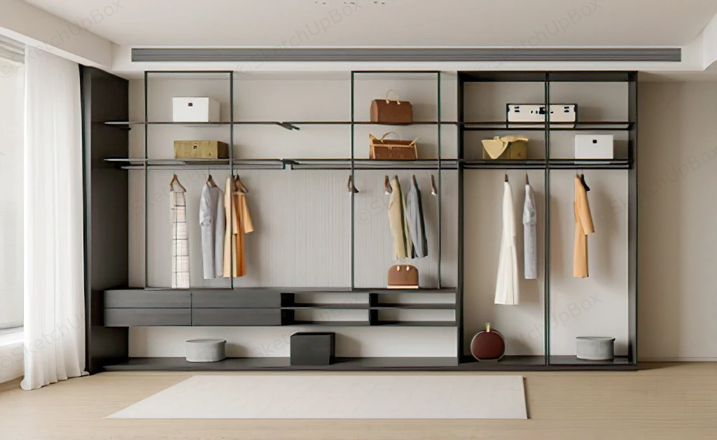 Open Bedroom Closet Design sketchup model preview - SketchupBox