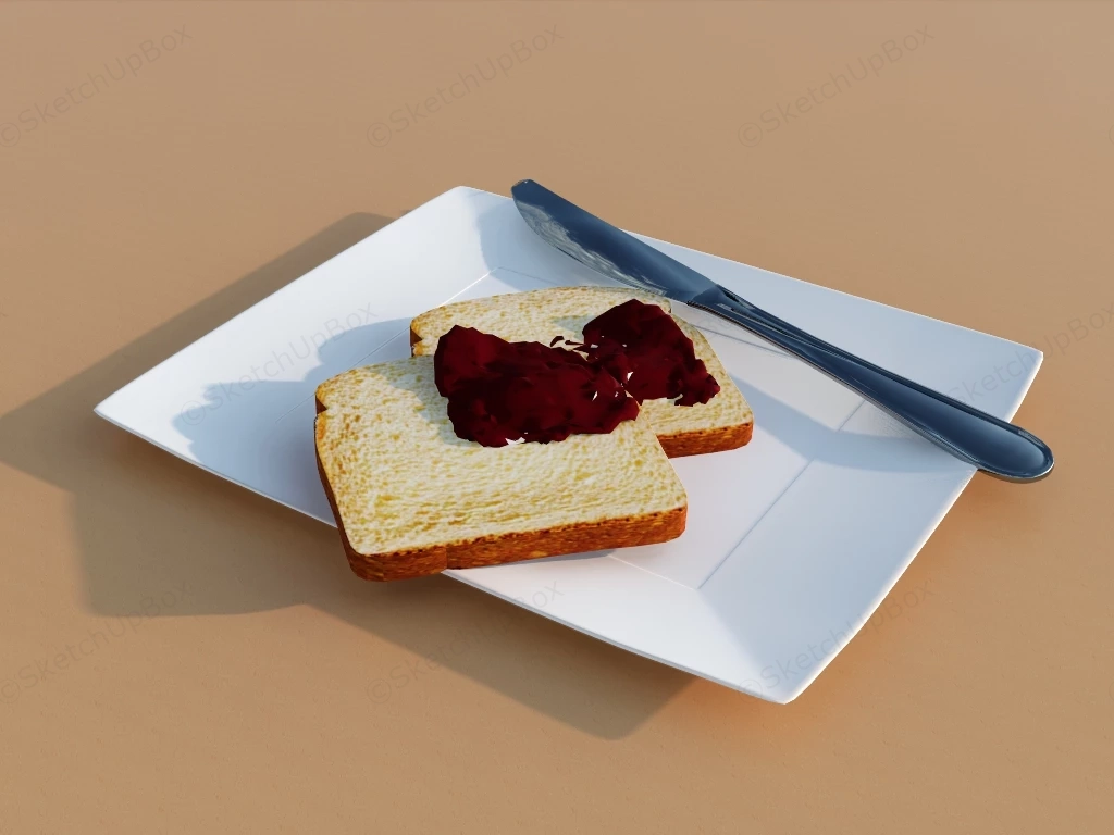 Sliced Bread With Jam sketchup model preview - SketchupBox