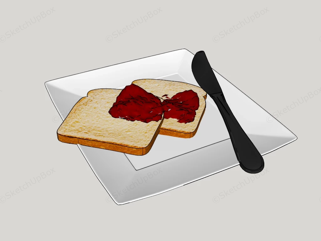Sliced Bread With Jam sketchup model preview - SketchupBox