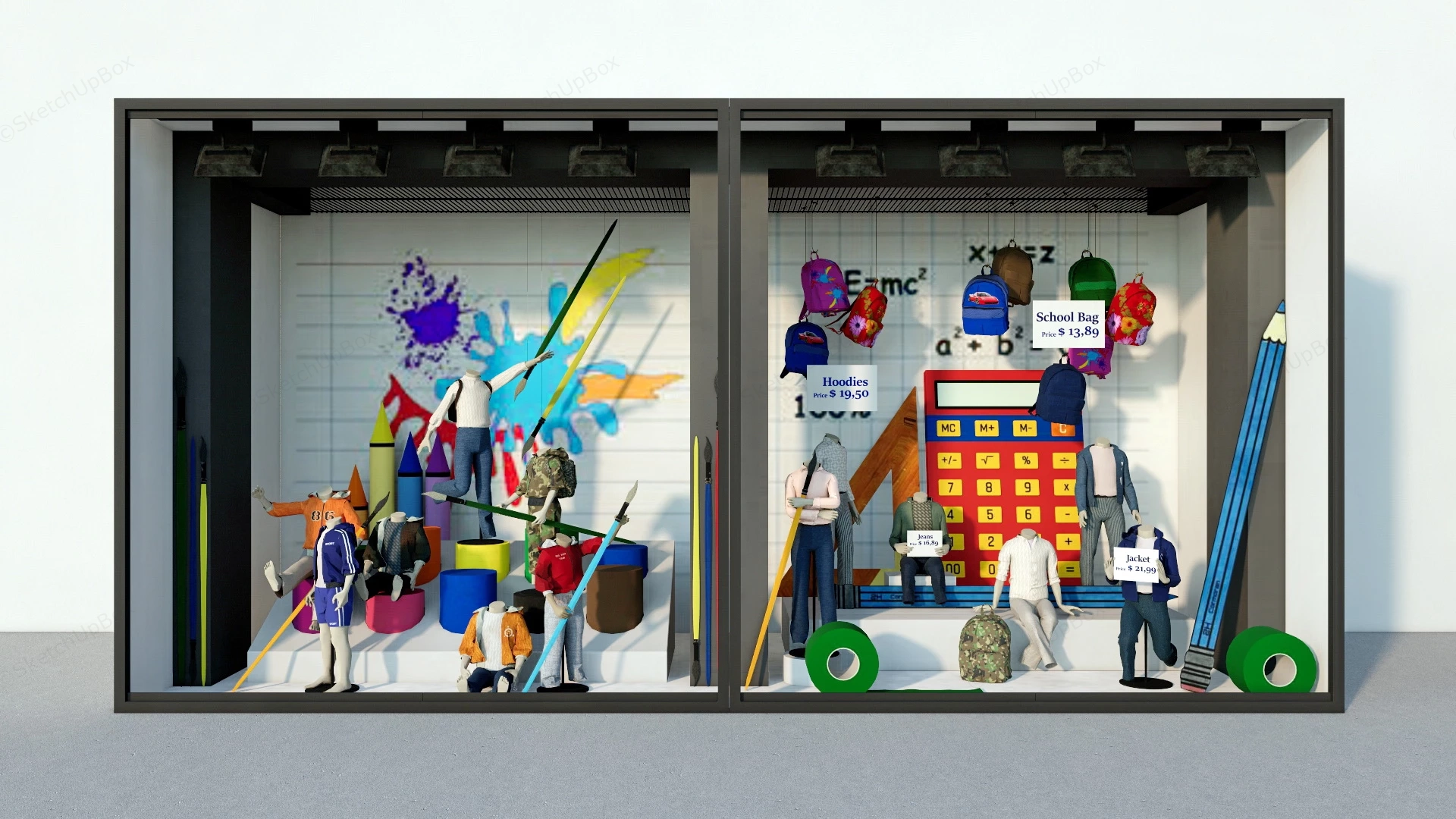 Back To School Store Window Ideas sketchup model preview - SketchupBox