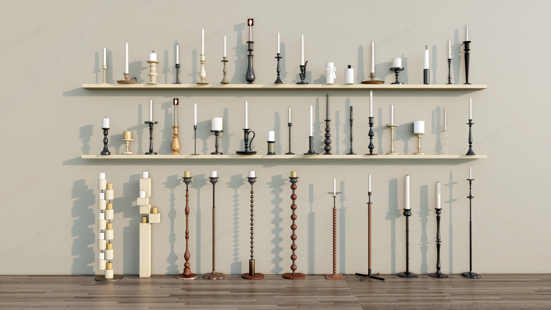 44 Candle Holder Collection sketchup model preview - SketchupBox