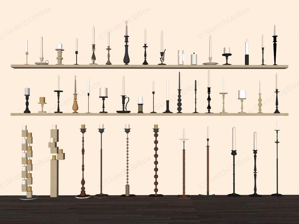 44 Candle Holder Collection sketchup model preview - SketchupBox