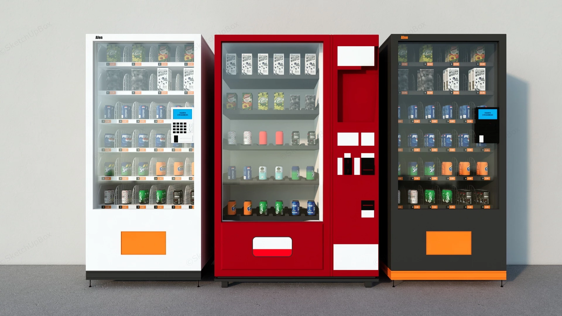 Snacks And Beverages Vending Machines sketchup model preview - SketchupBox