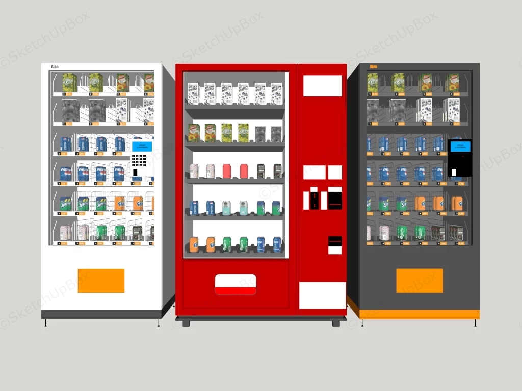 Snacks And Beverages Vending Machines sketchup model preview - SketchupBox