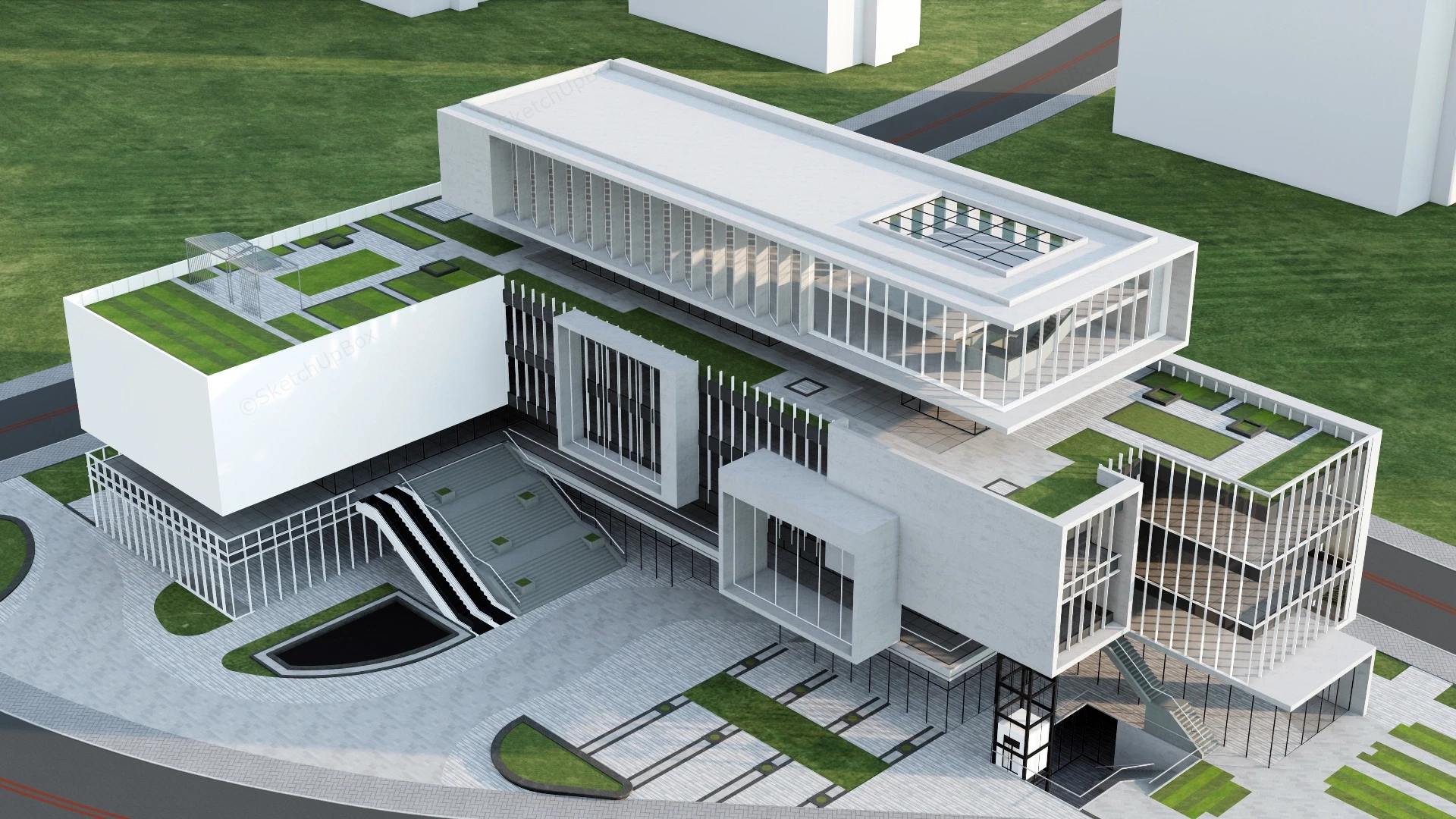 Public Community Service Center sketchup model preview - SketchupBox