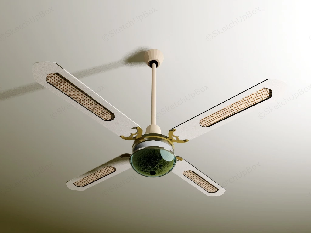 Modern Ceiling Fan With Lights sketchup model preview - SketchupBox