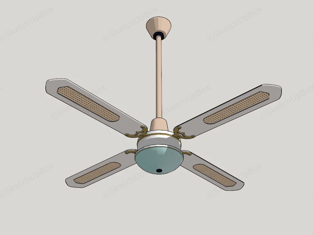 Modern Ceiling Fan With Lights sketchup model preview - SketchupBox