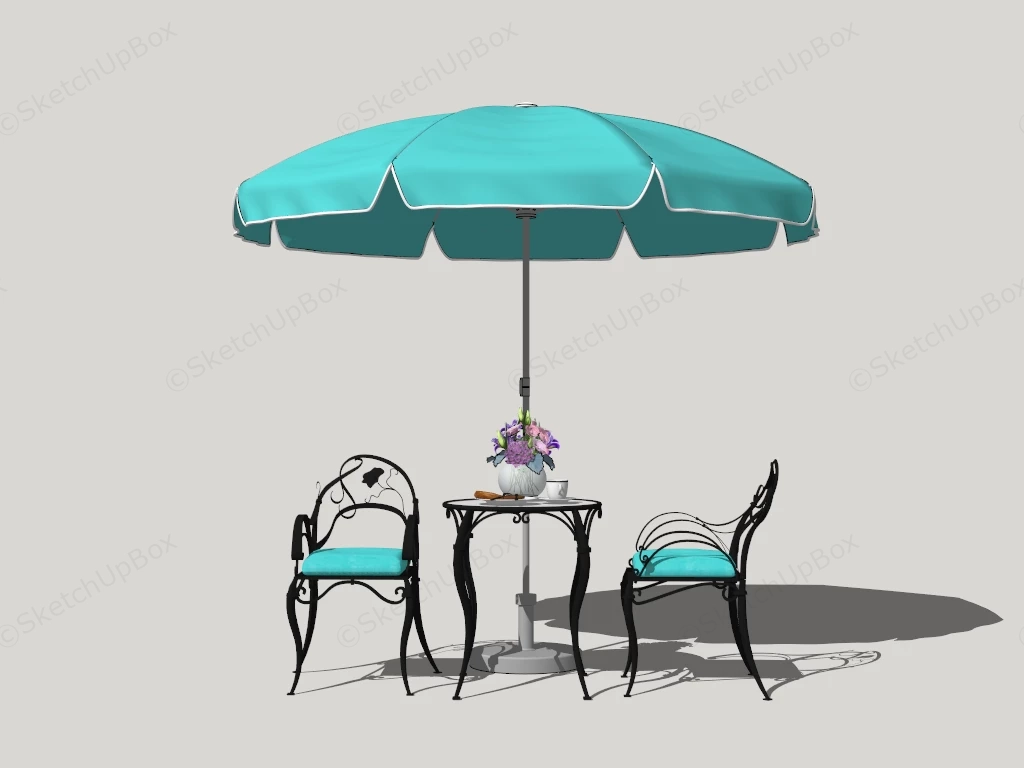 Metal Patio Bistro Set sketchup model preview - SketchupBox
