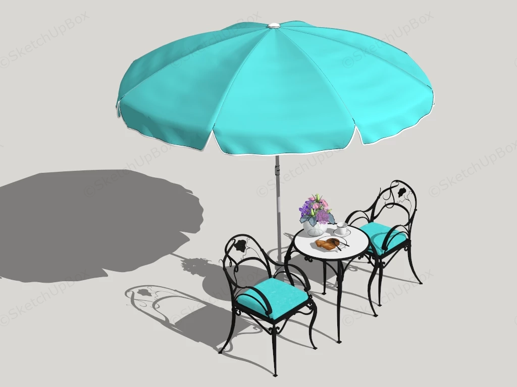 Metal Patio Bistro Set sketchup model preview - SketchupBox