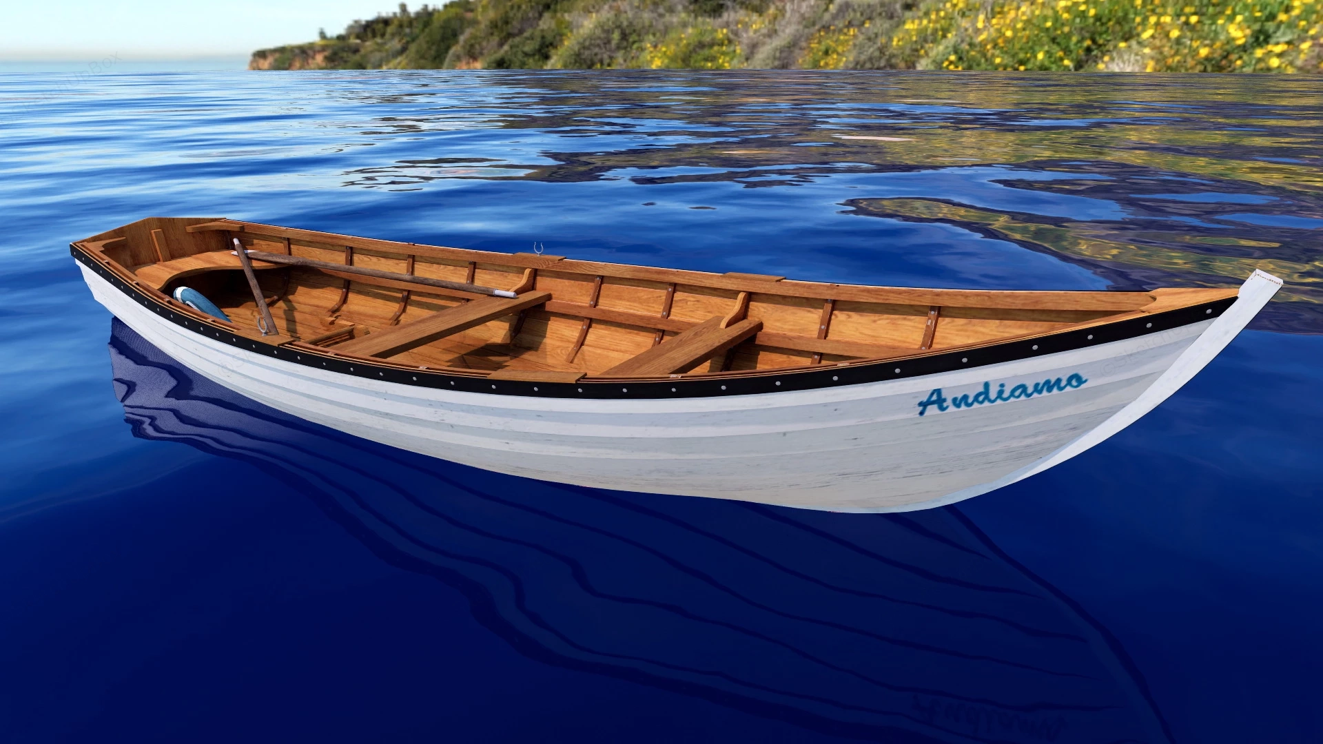 Wooden Fishing Boat sketchup model preview - SketchupBox