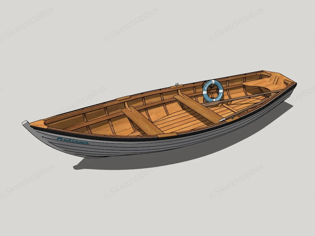 Wooden Fishing Boat sketchup model preview - SketchupBox