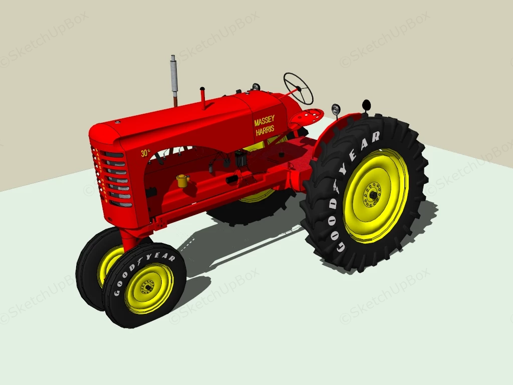 Massey Harris Farm Tractor sketchup model preview - SketchupBox