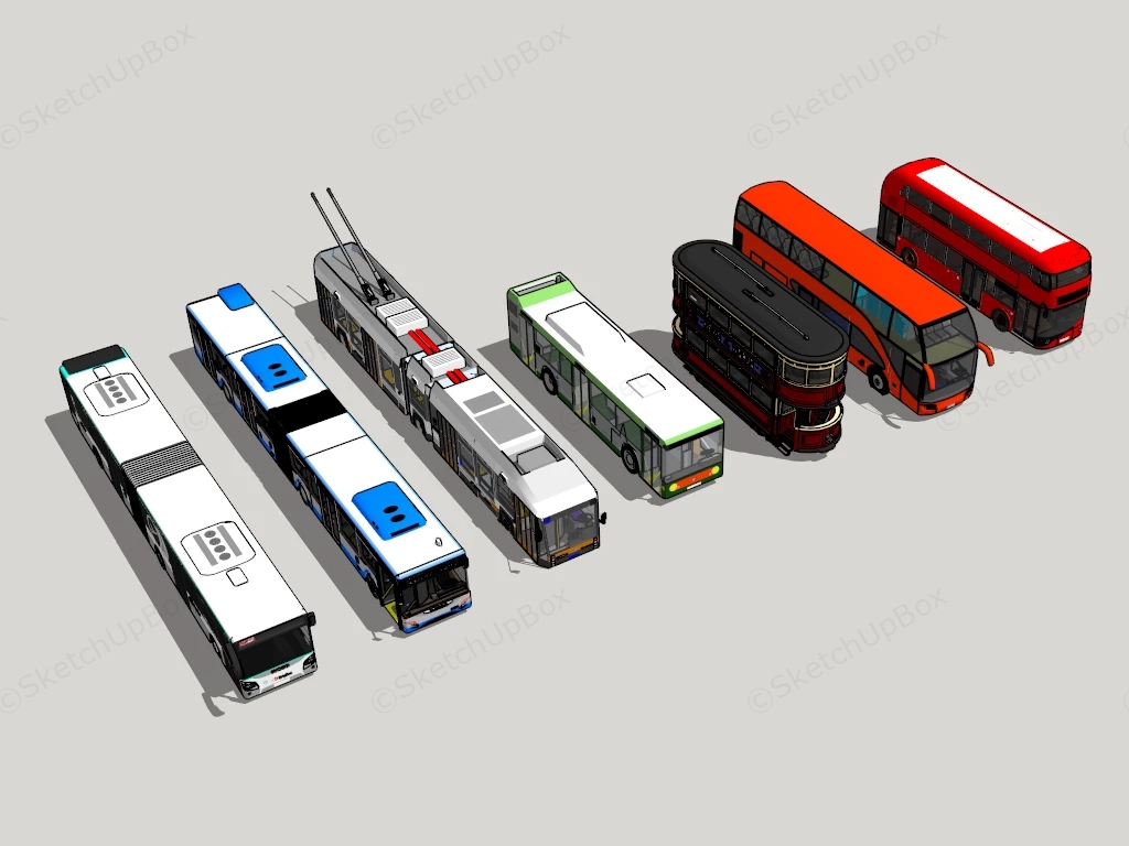 Bus Collection sketchup model preview - SketchupBox