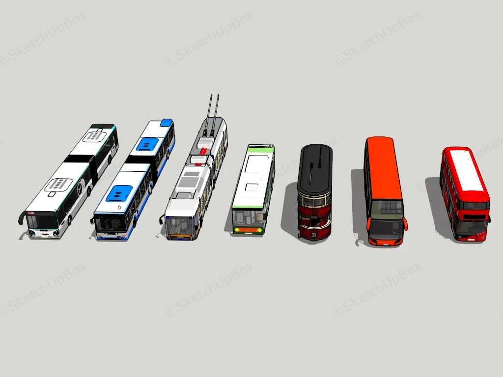 Bus Collection sketchup model preview - SketchupBox