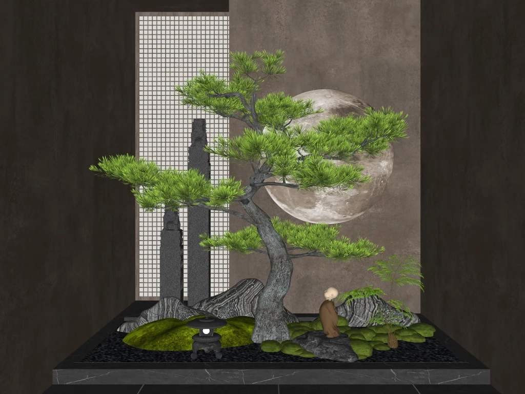Amazing Indoor Zen Garden sketchup model preview - SketchupBox