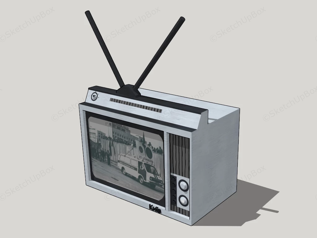Old Fashioned TV sketchup model preview - SketchupBox