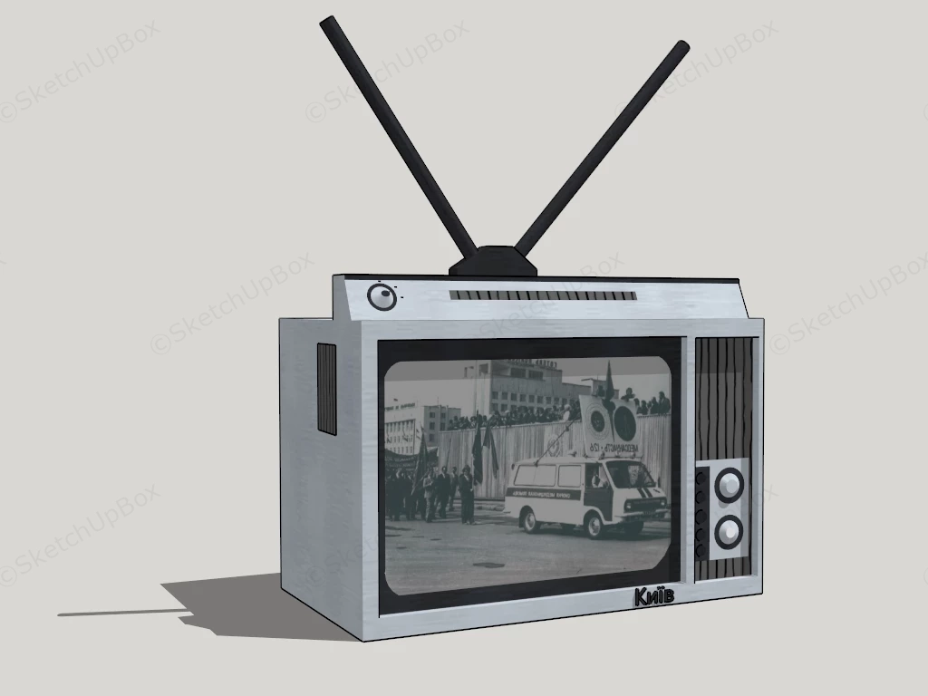 Old Fashioned TV sketchup model preview - SketchupBox