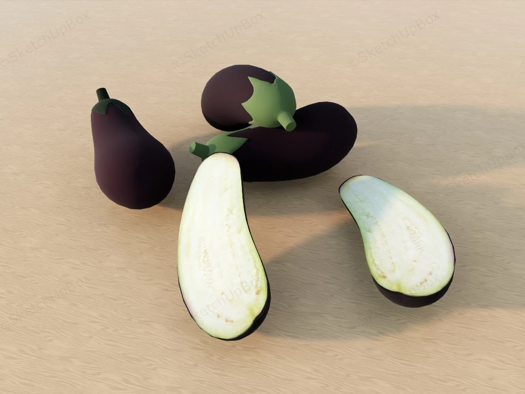 Purple Eggplants sketchup model preview - SketchupBox
