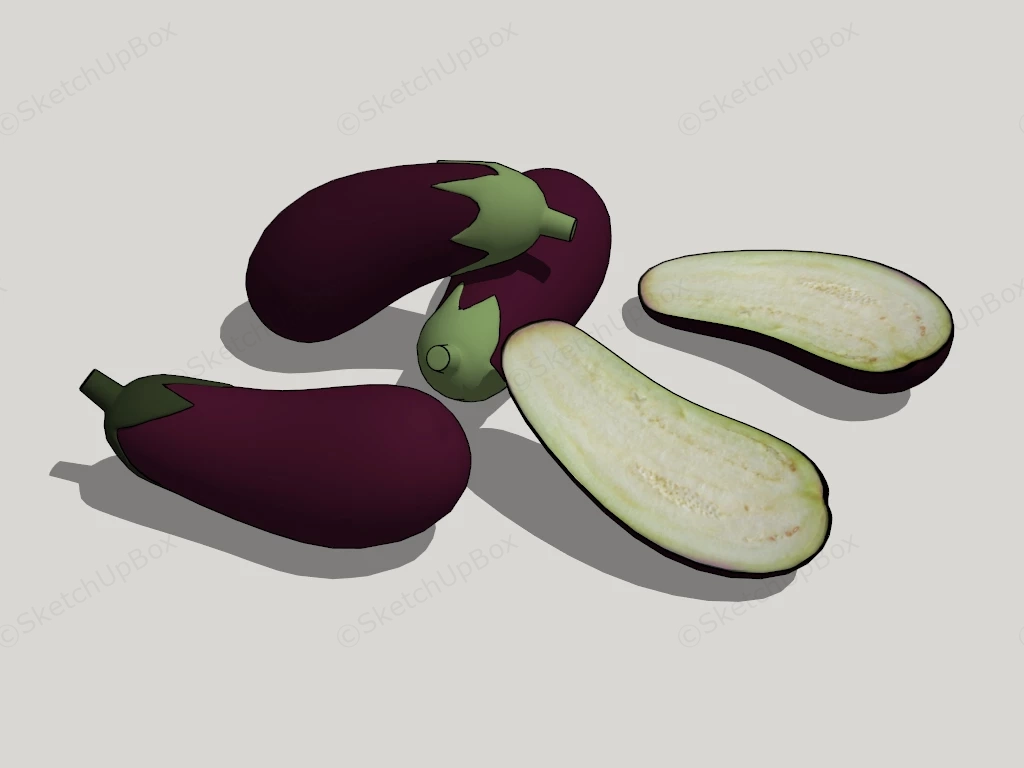 Purple Eggplants sketchup model preview - SketchupBox