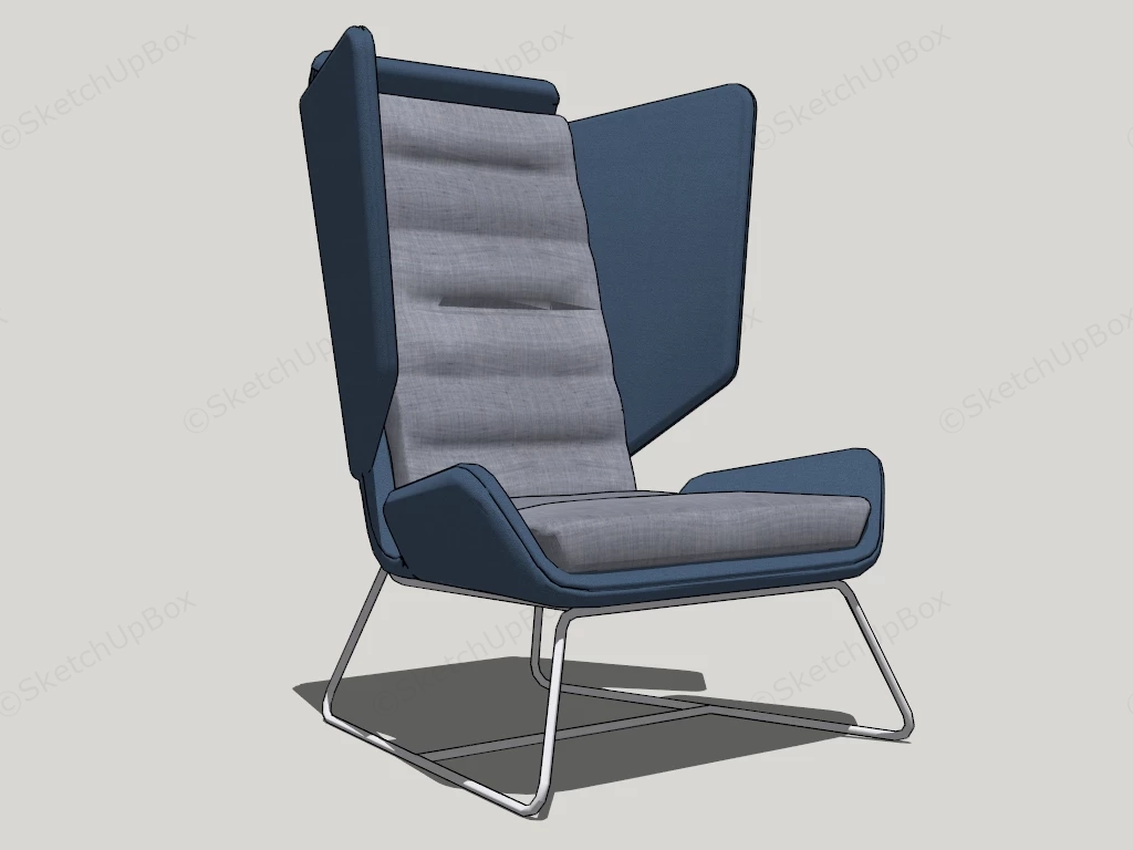 Modern Wingback Chair sketchup model preview - SketchupBox