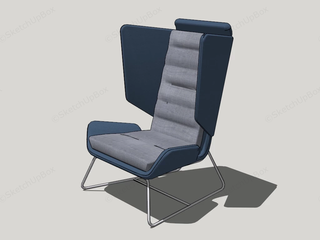 Modern Wingback Chair sketchup model preview - SketchupBox
