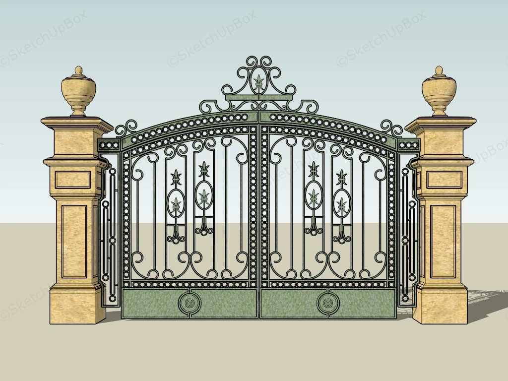 Decorative Driveway Gate sketchup model preview - SketchupBox