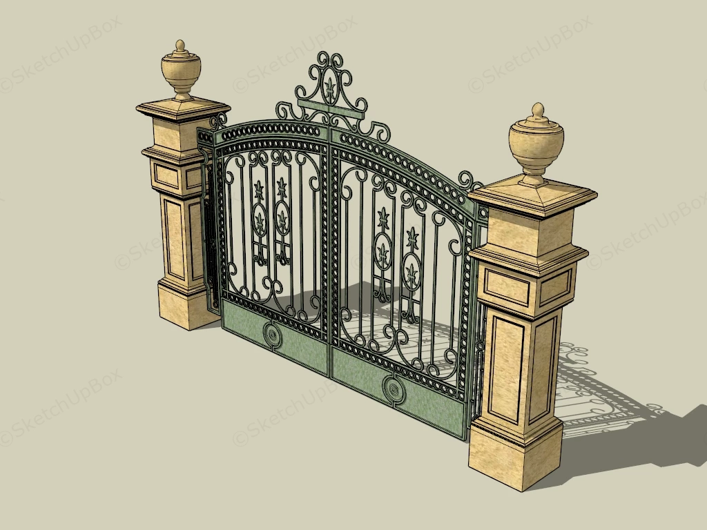 Decorative Driveway Gate sketchup model preview - SketchupBox