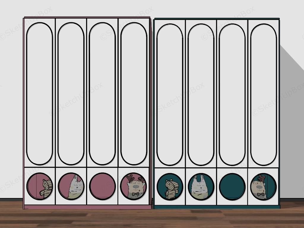 Kids Closet Design sketchup model preview - SketchupBox