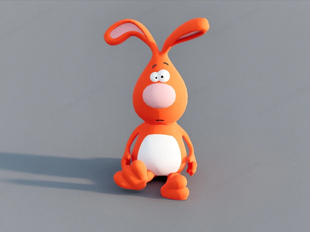 Orange Rabbit Plush Toy sketchup model preview - SketchupBox