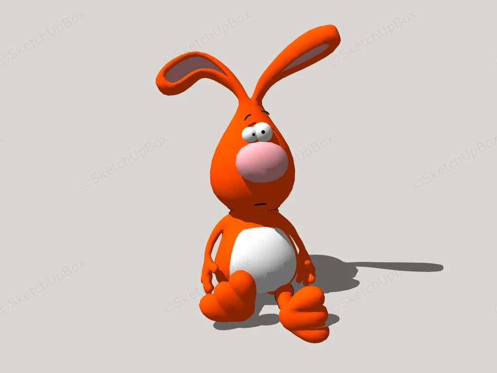 Orange Rabbit Plush Toy sketchup model preview - SketchupBox