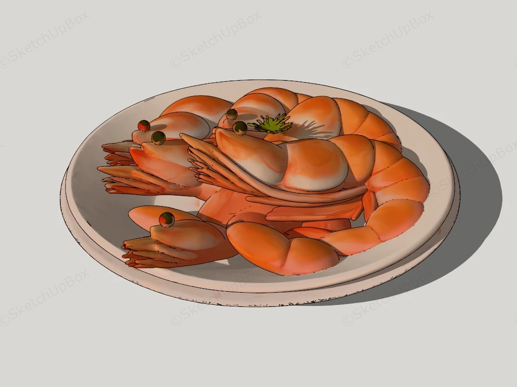 Boiled Shrimp sketchup model preview - SketchupBox