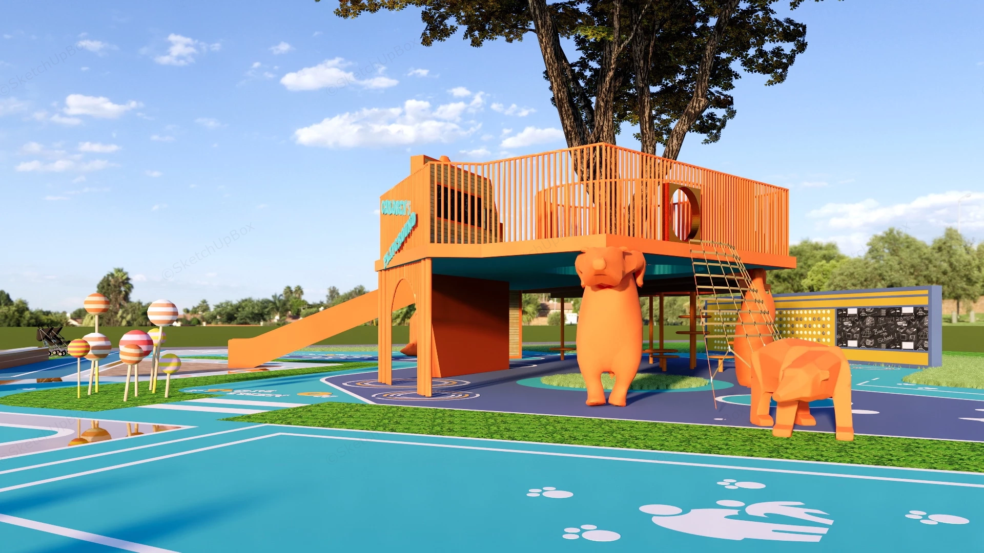 Children Playground Design sketchup model preview - SketchupBox