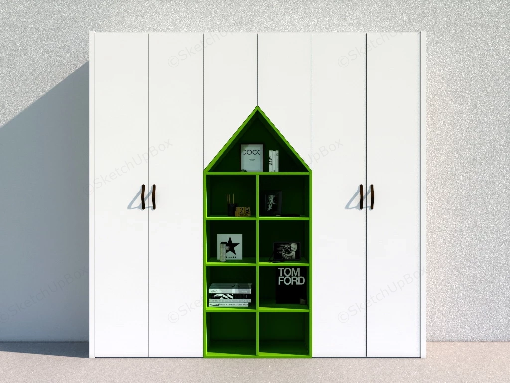 Kids Closet With Bookshelf sketchup model preview - SketchupBox