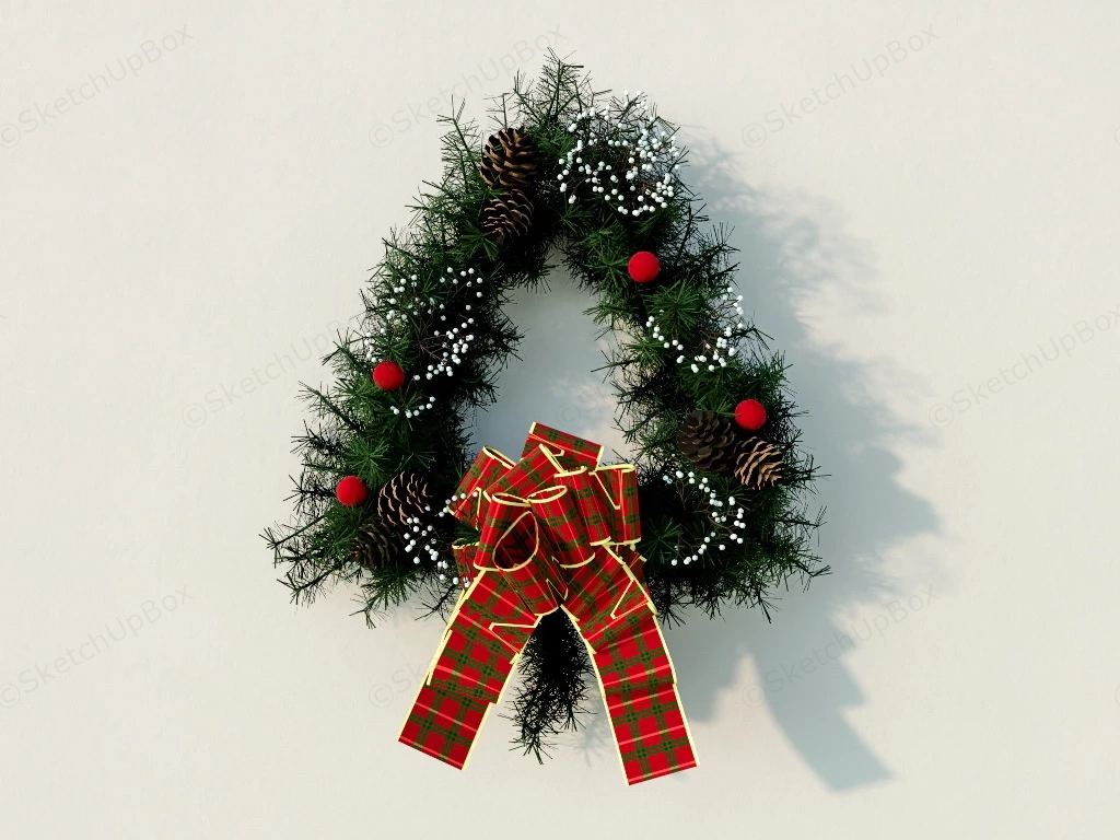 Christmas Wreath sketchup model preview - SketchupBox