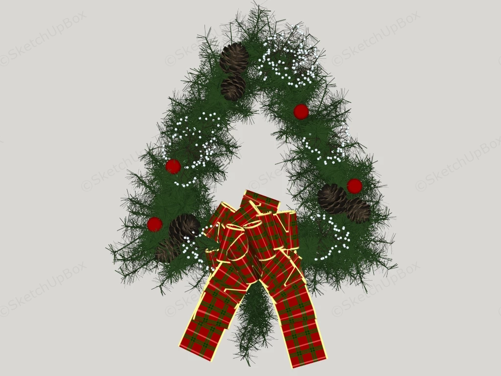 Christmas Wreath sketchup model preview - SketchupBox