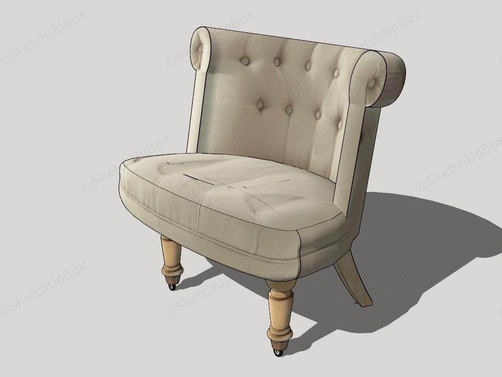 Tufted Tub Chair sketchup model preview - SketchupBox